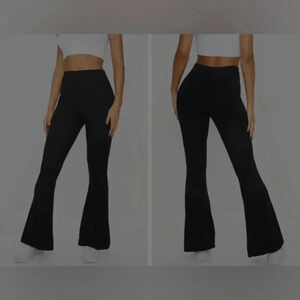 💥Love Tree Black Ribbed Flare Leggings S